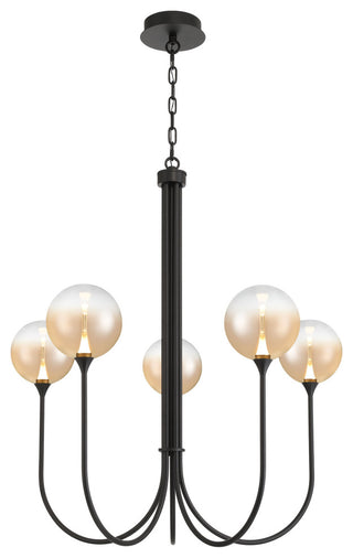 Iissa 5L 34" Black Amber Chandelier