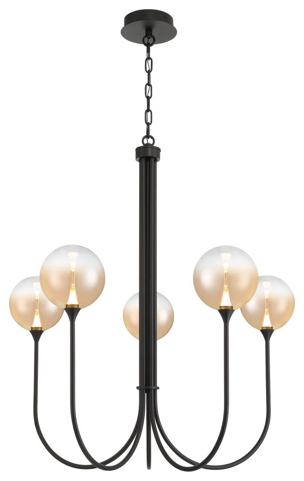 Iissa 5L 34" Black Amber Chandelier