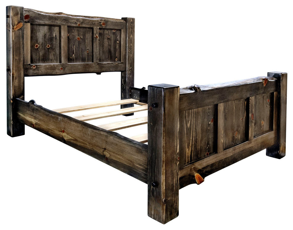 Big Sky Collection Live Edge Panel Bed, King, Jacobean Stain