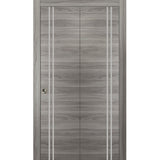 Bi-fold Doors 56 x 80 | Planum 0310 Ginger Ash with  | Sturdy Tracks