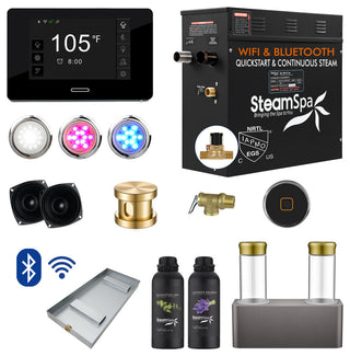 4.5kW QuickStart Steam Bath Generator With Dual Aroma Pump, Gold