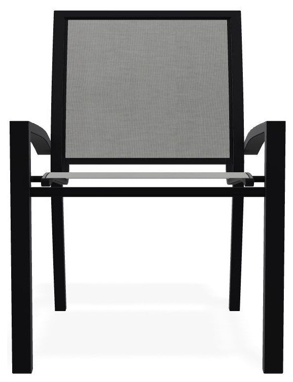 Kendall Sling Stackable Outdoor Dining Chair, Alloy/Black