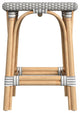 Riviera Square 24"H Rattan Counter Stool, Gray and White