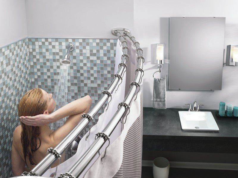 Moen DN2141 Double 57" - 60" Adjustable Curved Shower Rod - Matte Black