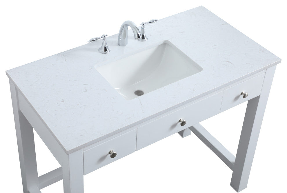 42" ADA Compliant Bathroom Vanity, White