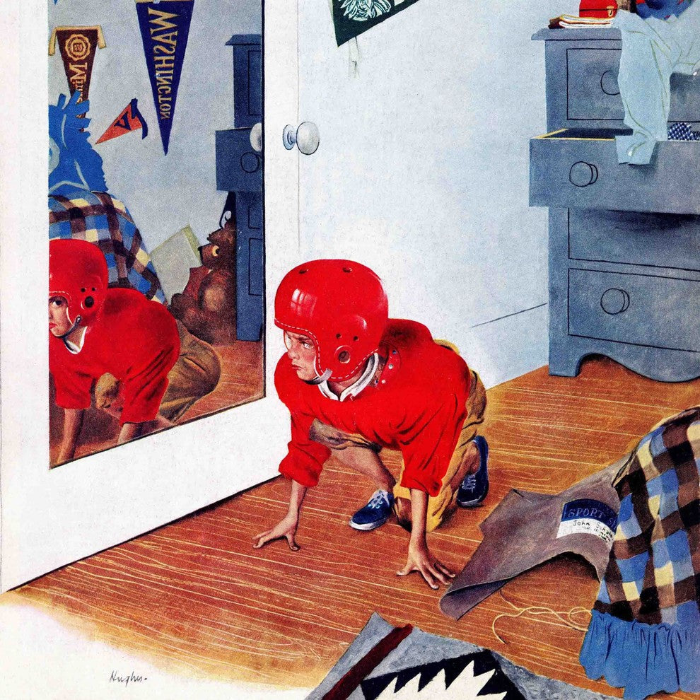 "Home Football" Painting Print on Canvas by George Hughes