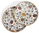 Two's Company Naturally Floral Set of 2 Wood Round Trays with Enamel