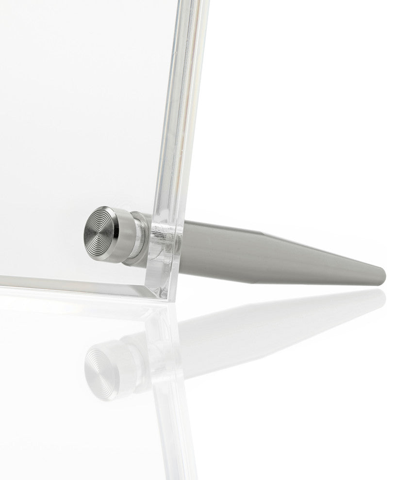 4x6" Clear UV Grade Acrylic Tabletop Floating Picture Frame  for Art and Photos, Silver Hardware