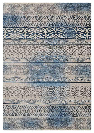 Machine Woven Heatset Polypropylene Area Rug Contemporary Beige Blue, [Rectangle] 4'x6'