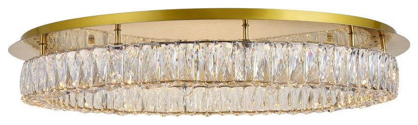 Madeleine LED Light Gold Flush Mount Clear Royal Cut Crystal