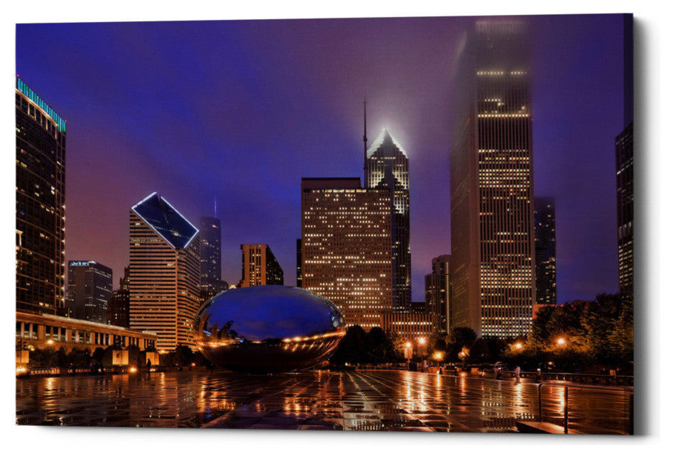 Epic Graffiti "The Bean in Autumn Rain" Giclee Canvas Wall Art, 26"x40"