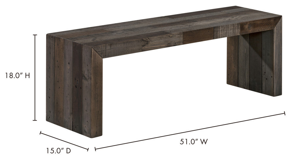 Industrial Vintage Bench Small Grey - Grey