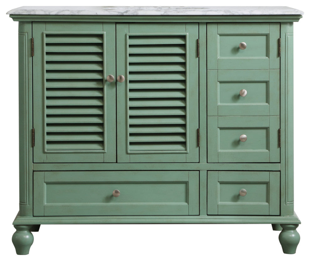 Home Living Single Bathroom Vanity, Vintage Mint, 42"