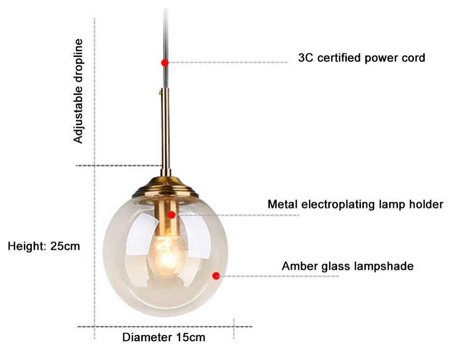 MIRODEMIÂ® Chexbres | Pendant Light in the Shape of Glass Balls, Clear Glass, Warm Light