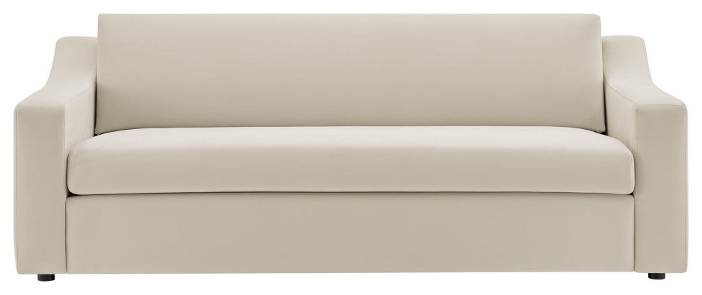 Liora Performance Velvet Sofa, Alabaster