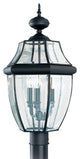 Generation Lighting Lighting 3-Light Outdoor Post Lantern, Black