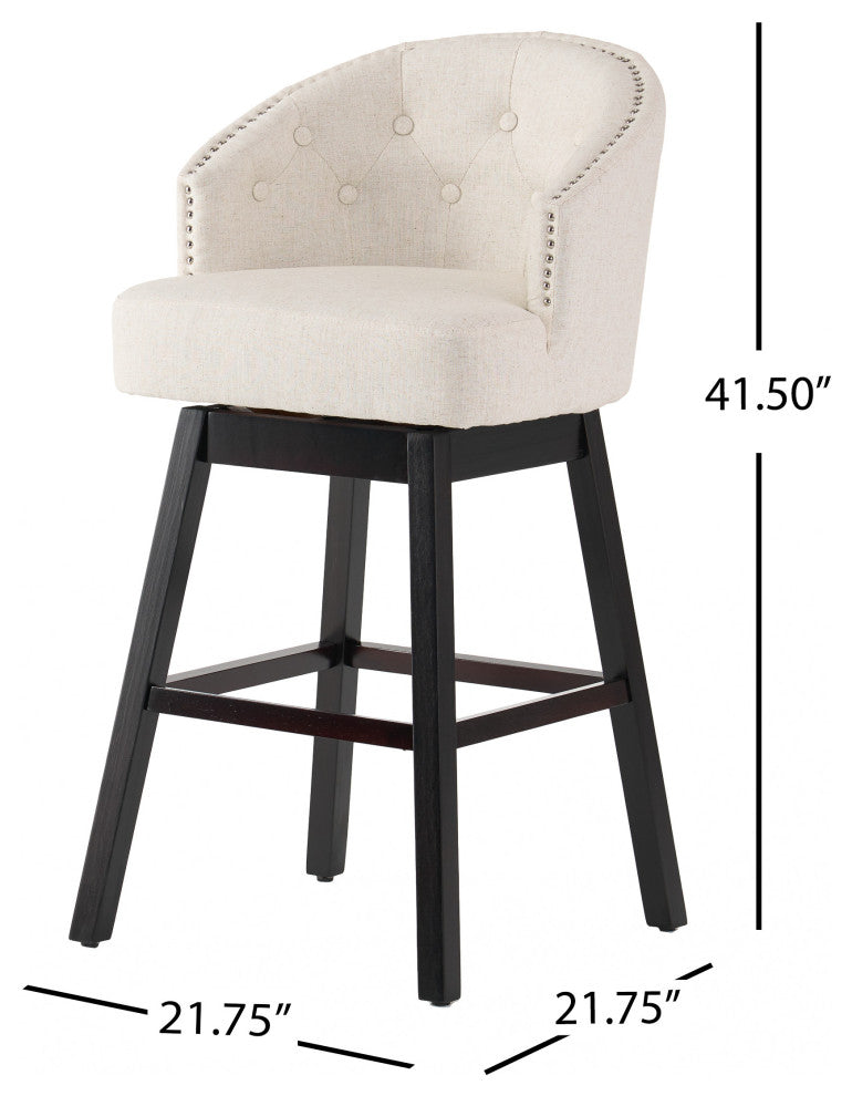 Westman Fabric Upholstered Swivel Seat Bar Stools, Set of 2