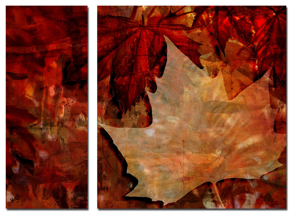 Abstract Autumn Canvas Wall Art, 2-Piece Set