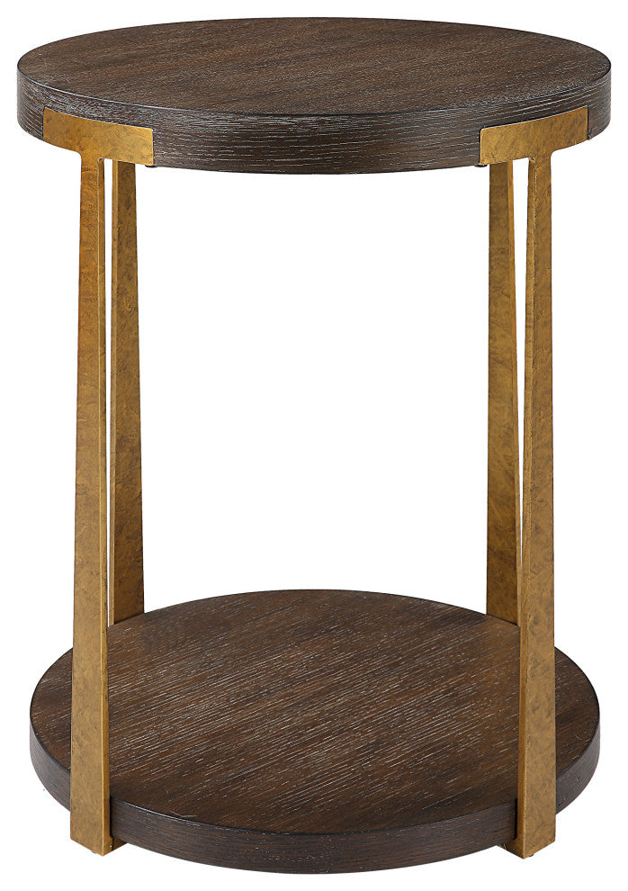 Uttermost Palisade Round Wood Side table
