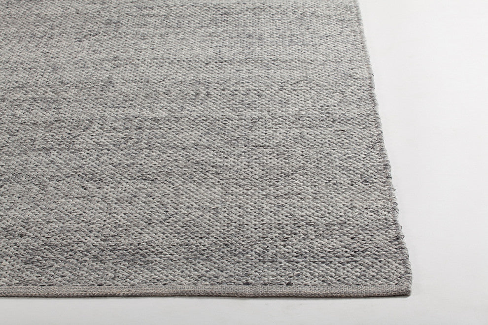 Rydel Handwoven Contemporary Flat Rug, Gray, Rectangular 9'x13'
