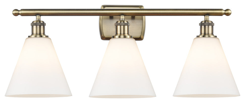 Innovations 516-3W-AB-GBC-81-LED 3 Light Bath Vanity Light, Antique Brass
