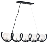 Maxim 35105 Curlicue 5 Light 49" Linear Chandelier - Black / Polished Nickel