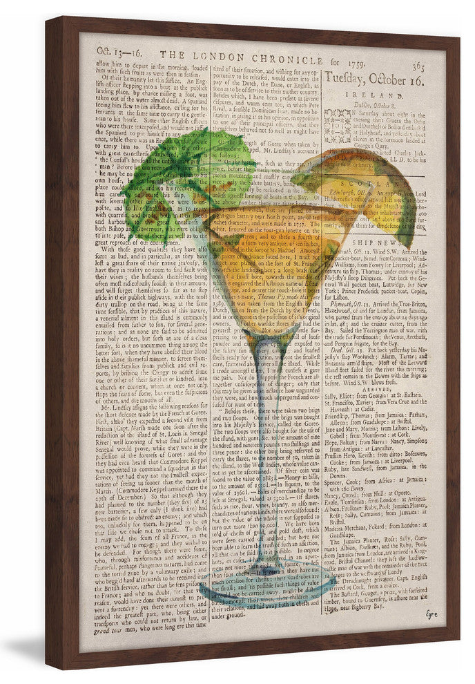 "Tropical Martini" Framed Painting Print, 12"x18"