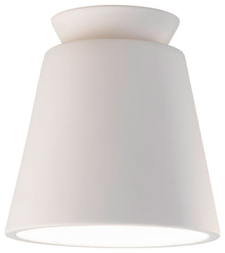 Radiance Outdoor Trapezoid Ceramic Flush-Mount, Bisque, E26