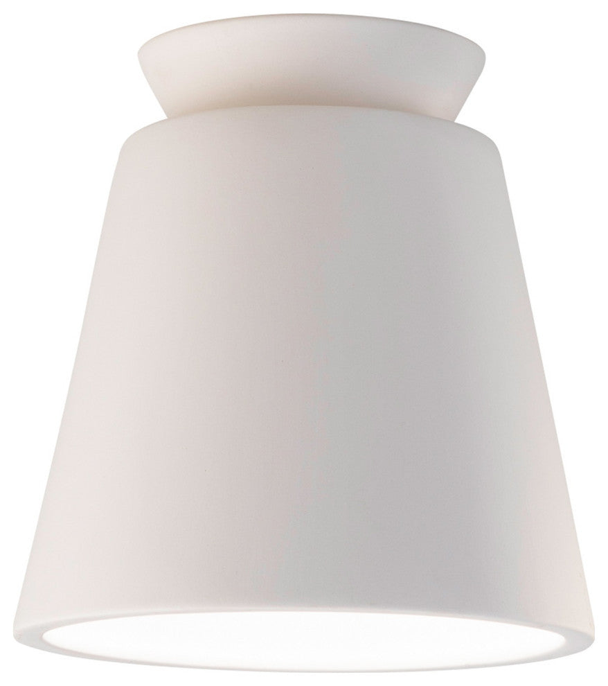 Radiance Outdoor Trapezoid Ceramic Flush-Mount, Bisque, E26
