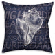 Coastal Beach Words Spun Poly Pillow, 18x18