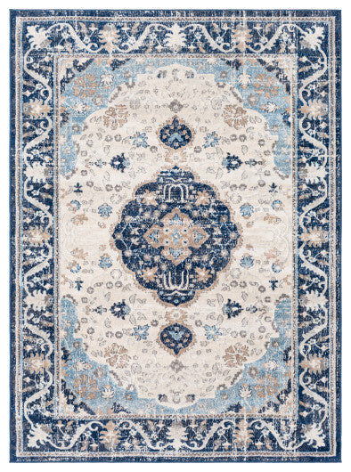 Surya Remy RMY-2308 7'10"x10' Rug, Denim/Dark Blue/Taupe/Gray/Light Gray/White