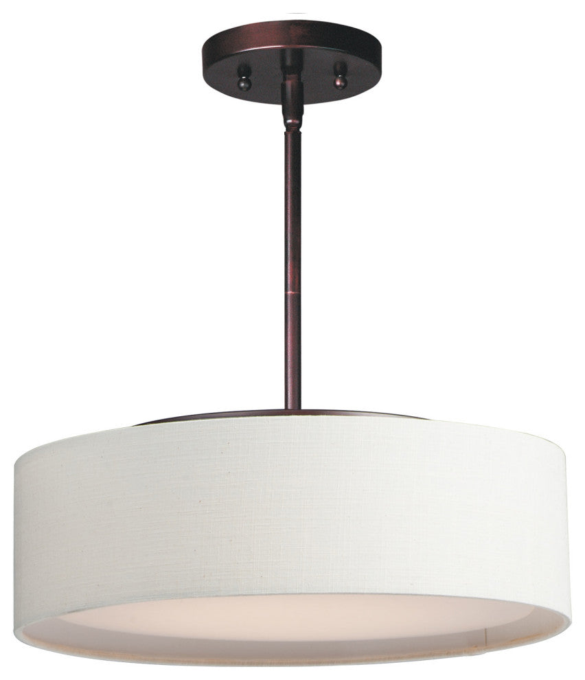 Maxim 10224 Prime 16"W LED Pendant - Oatmeal Linen / Oil Rubbed Bronze