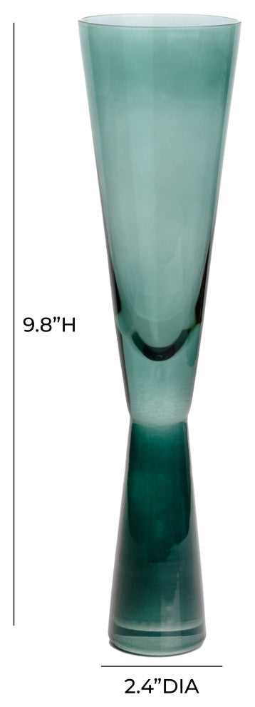 Flute Glasses Set of 4, Green