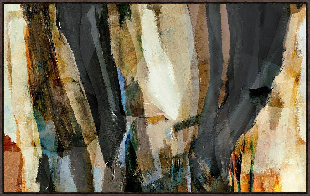 Amber Falls, 65.25"x41.25", Espresso Natural Wood Gallery Floater