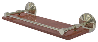 Monte Carlo 16" Solid Wood Shelf with Gallery Rail, Polished Nickel