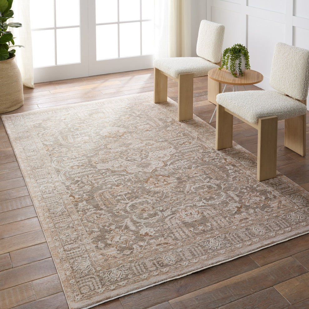 Jaipur Living Acair Medallion Beige/Gray Area Rug 4'X6'