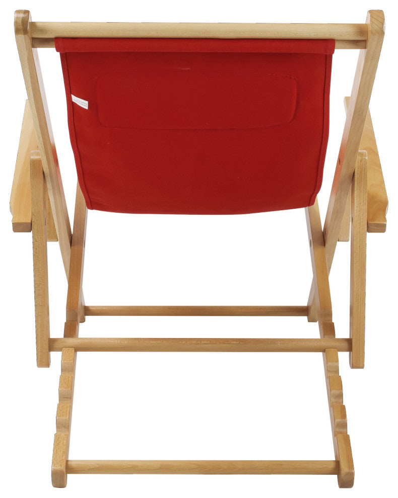 0Sling Chair Natural Frame-Red Canvas