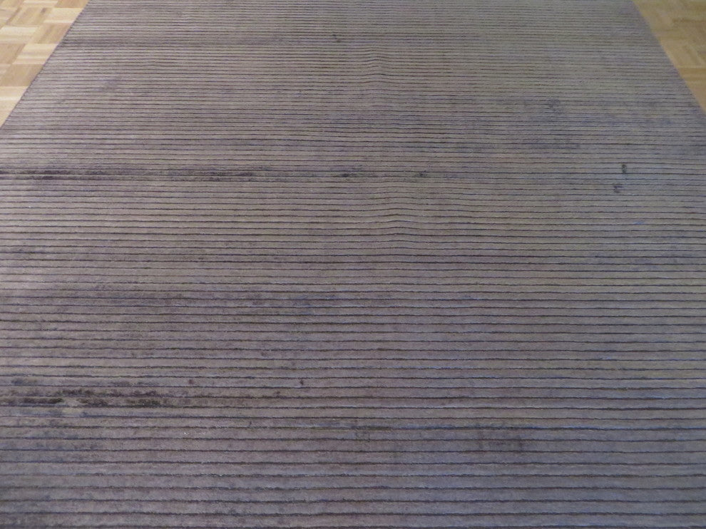 8"x10" Hand Loomed Brown Oriental Rug Bamboo Silk Modern