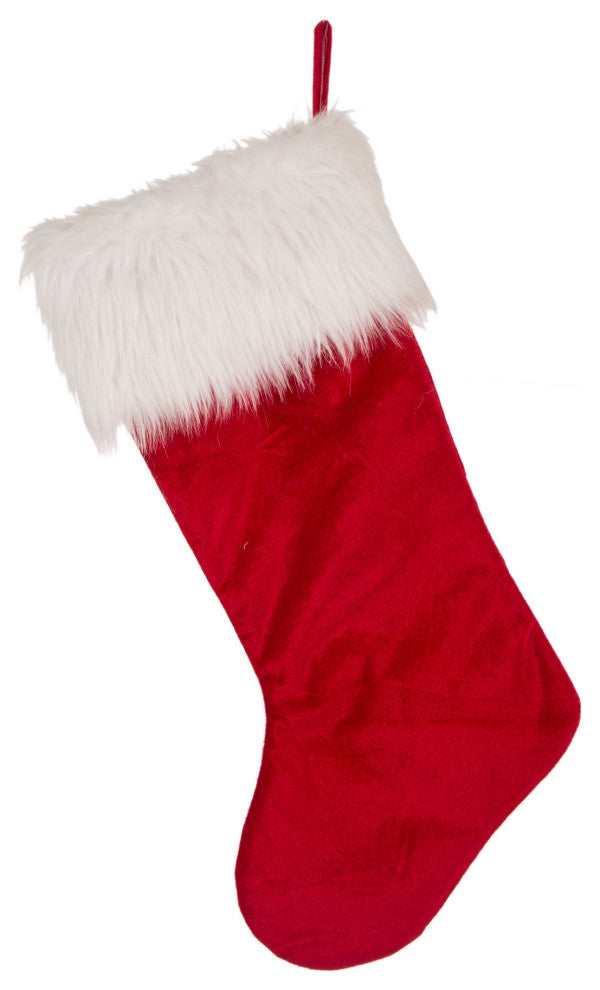 Velvet Christmas Stocking With Plush Cuff- Good Dog,Set of 2