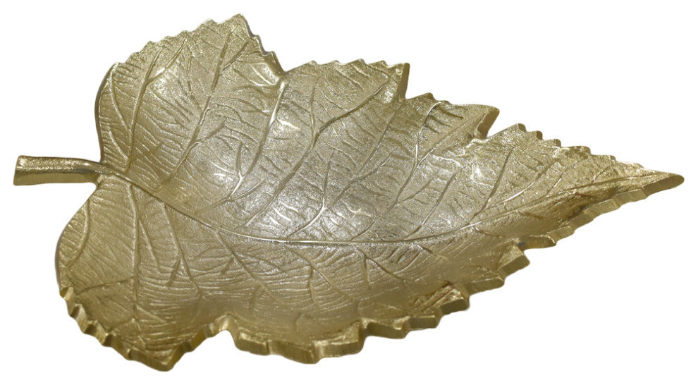 Handmade Decorative Aluminium Tray, Gold Color Coated
