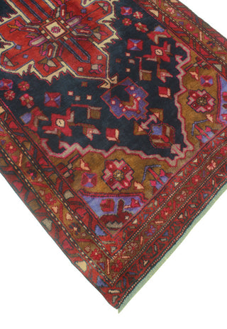 Fine Vintage Distressed Dream Navy/Brown Runner, 3'10x11'8