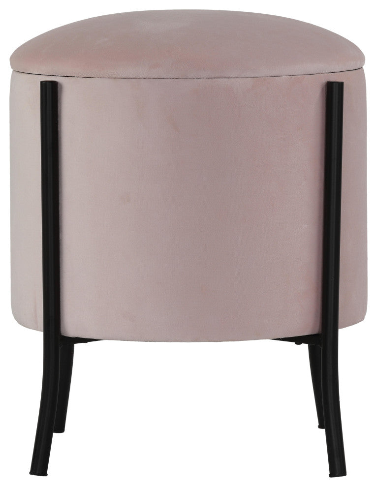 Cortesi Home Seattle Storage Ottoman, Blush Pink Velvet