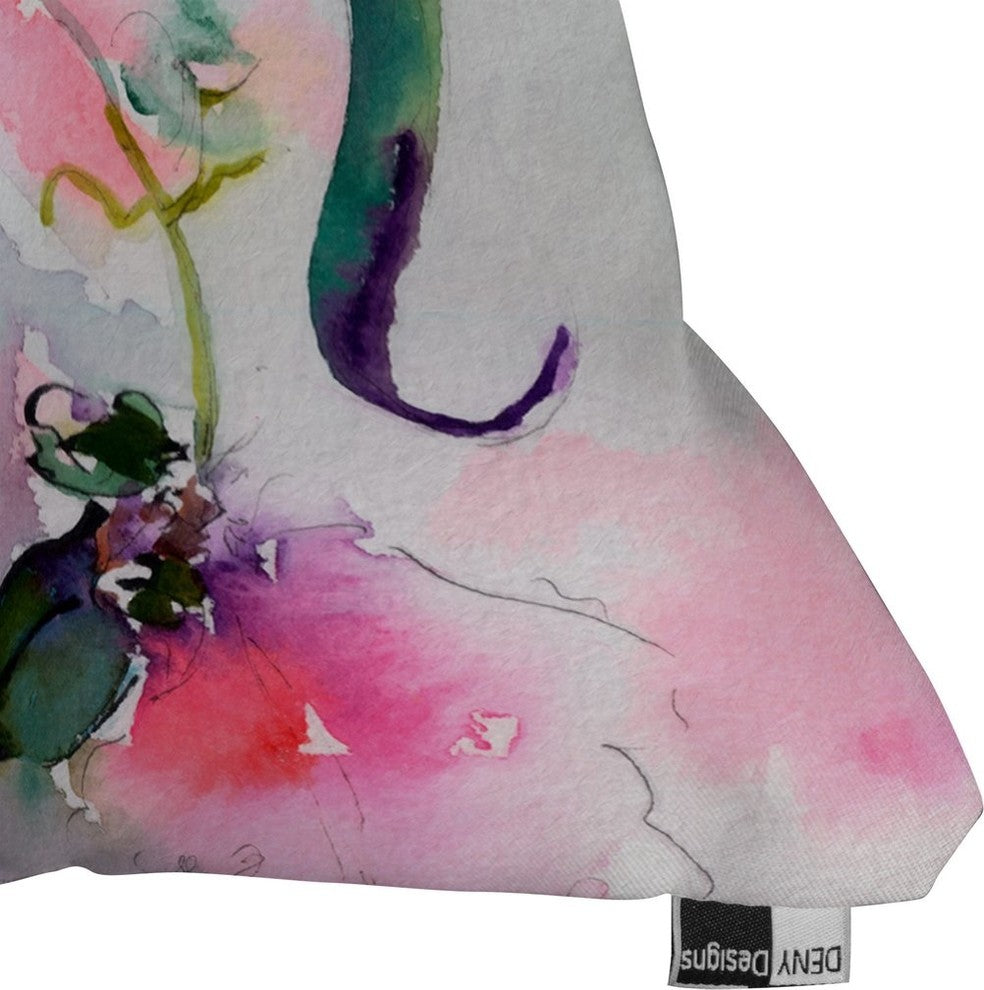 Ginette Fine Art Pink Camellias Throw Pillow, 18"x18"