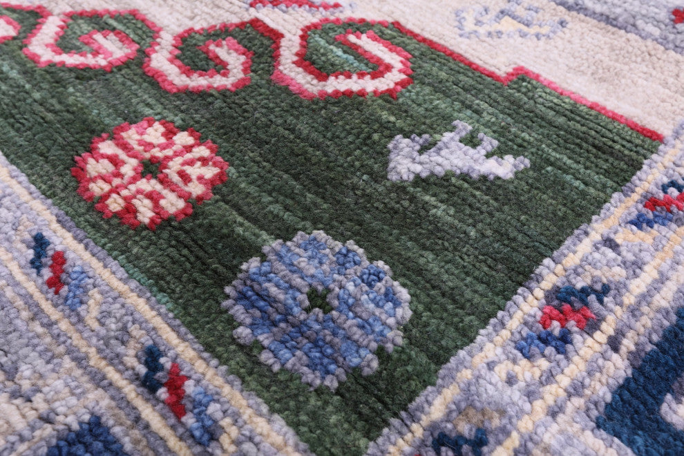 9' 2" X 12' 3" Kazak Handmade Wool Rug - Q13270