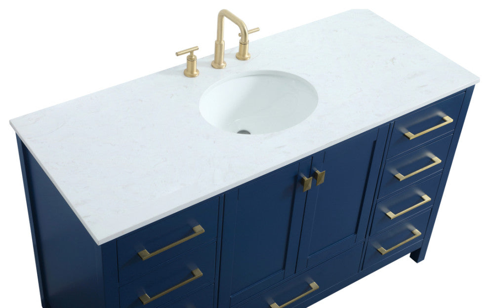 Isabel 54" SIngle Bathroom Vanity, Blue