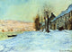 Claude Oscar Monet Lavacourt- Sun and Snow, 18"x27" Wall Decal