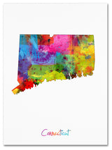 "Connecticut Map" Canvas Art by Michael Tompsett