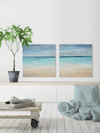 Blue Coast Diptych, 64"x32"