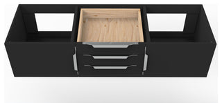 CastelloUSA Alpine 60" Wall Mounted Vanity, Base Only, Black, Brushed Nickel