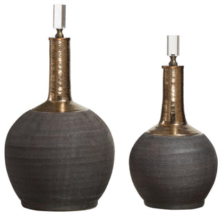 Uttermost Arnav Matte Black Bottles, Set of 2